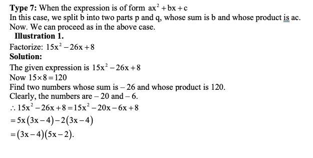 factorization quadratic equation